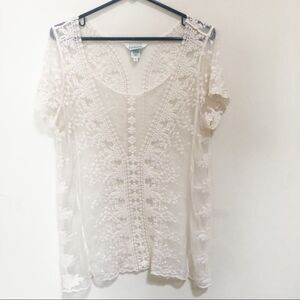 Sundance Cream Lace Top Size Medium